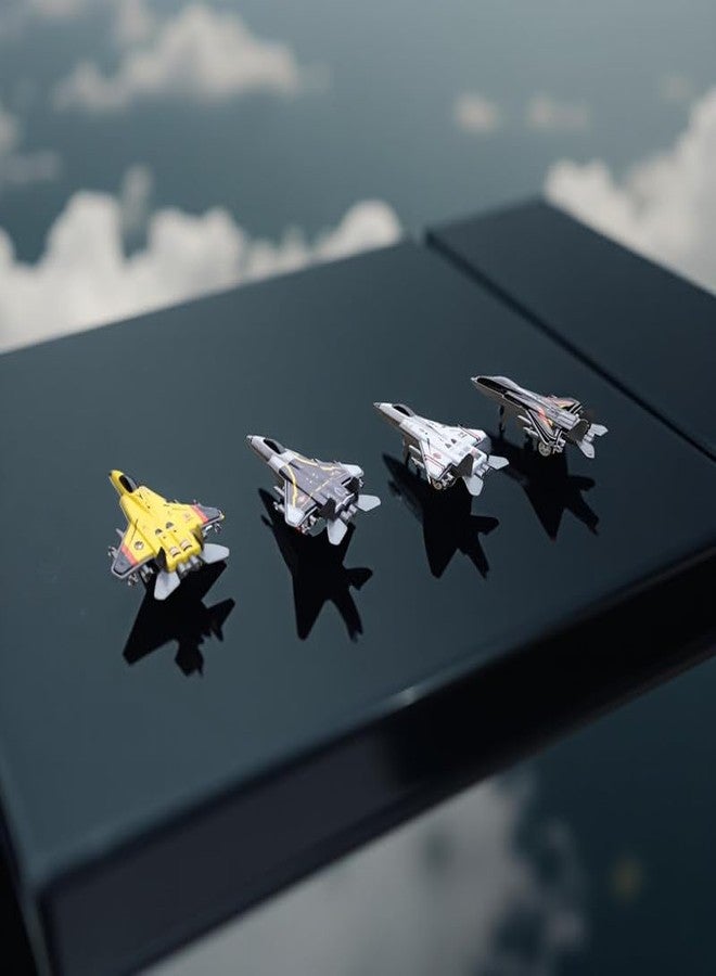 Space Enterprises 4 Diecast Fighter Jets Pull Back Airplane Military Plane Toys Army Air Force Party Favors Kids Playset and Durable Die-cast Metal Miniature Aircraft Models, Assorted (4) - Image 2